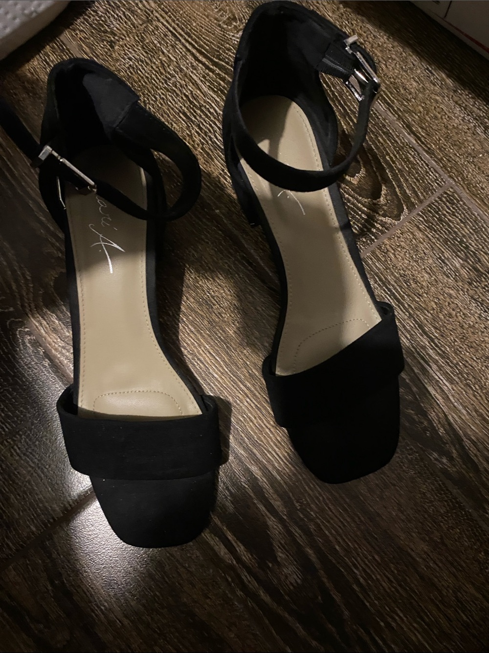 Women’s Black Ankle-Strap Block Heel Sandals